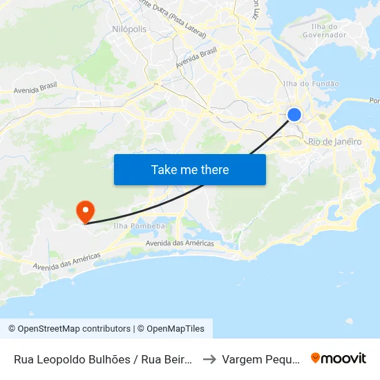 Rua Leopoldo Bulhões / Rua Beira Rio to Vargem Pequena map