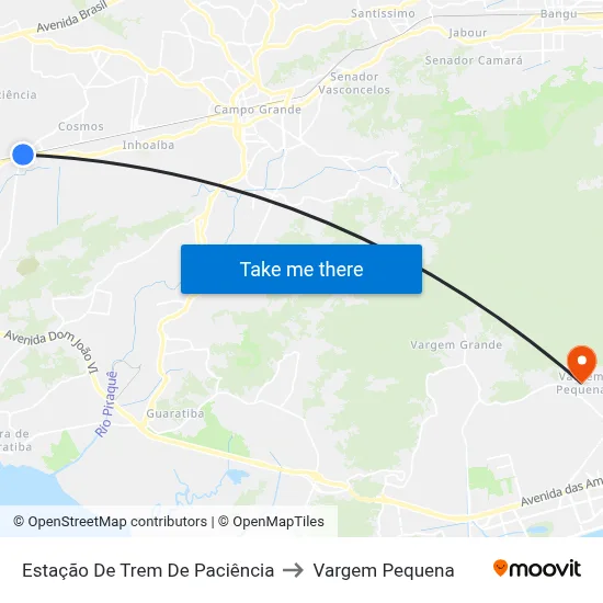 Estação De Trem De Paciência to Vargem Pequena map
