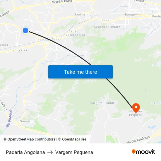 Padaria Angolana to Vargem Pequena map