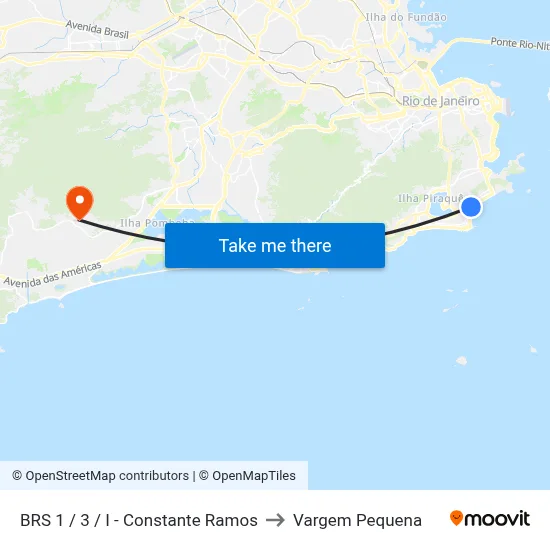BRS 1 / 3 / I - Constante Ramos to Vargem Pequena map