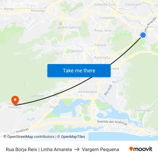 Rua Borja Reis | Linha Amarela to Vargem Pequena map