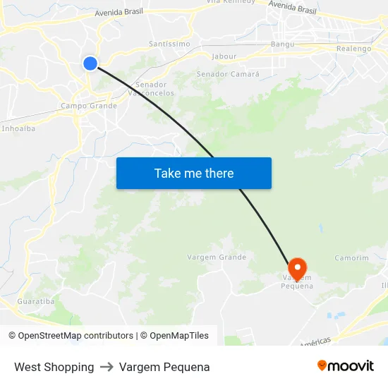 West Shopping to Vargem Pequena map