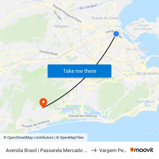 Avenida Brasil | Passarela Mercado São Sebastião to Vargem Pequena map