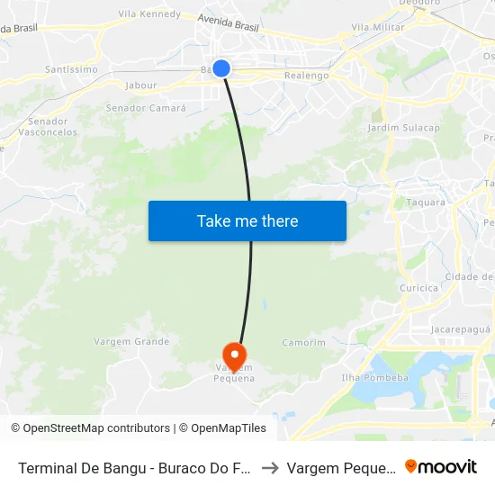 Terminal De Bangu - Buraco Do Faim to Vargem Pequena map