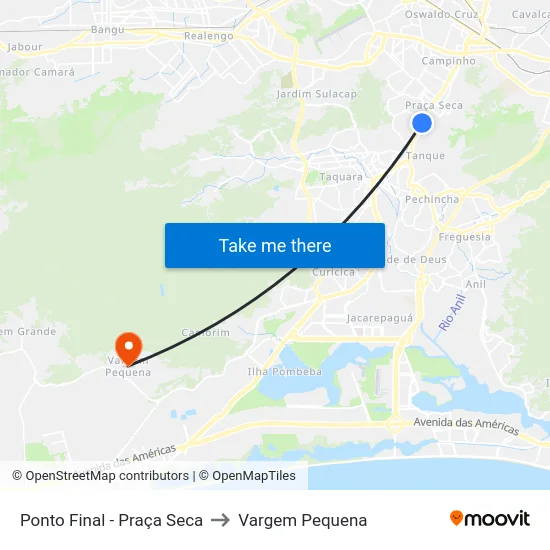 Ponto Final - Praça Seca to Vargem Pequena map