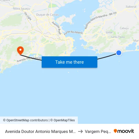 Avenida Doutor Antonio Marques Mathias, 36 to Vargem Pequena map