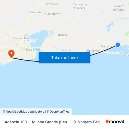 Agência 1001 - Iguaba Grande (Sentido Rio) to Vargem Pequena map