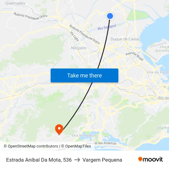 Estrada Aníbal Da Mota, 536 to Vargem Pequena map