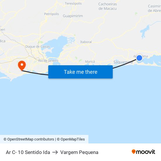 Ar C- 10 Sentido Ida to Vargem Pequena map