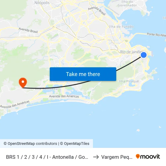 BRS 1 / 2 / 3 / 4 / I - Antonella / Gomes Freire to Vargem Pequena map