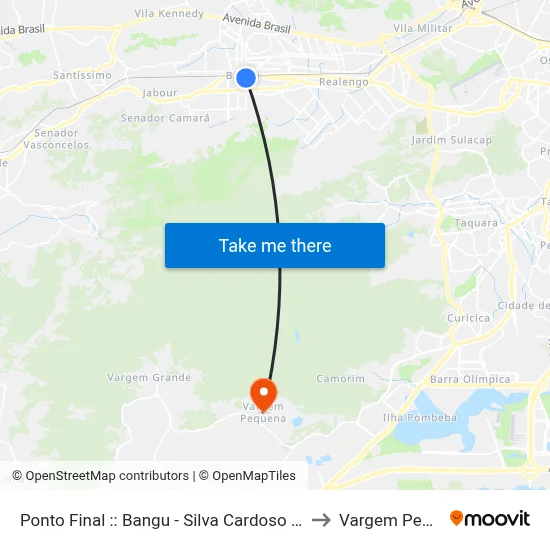 Ponto Final :: Bangu - Silva Cardoso (Linha 799) to Vargem Pequena map