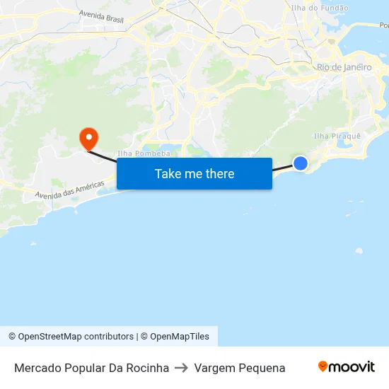 Mercado Popular Da Rocinha to Vargem Pequena map