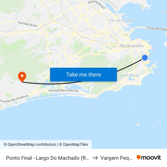 Ponto Final - Largo Do Machado (Rio Total) to Vargem Pequena map