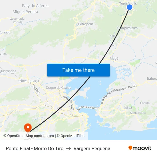 Ponto Final - Morro Do Tiro to Vargem Pequena map