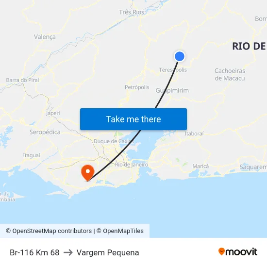 Br-116 Km 68 to Vargem Pequena map