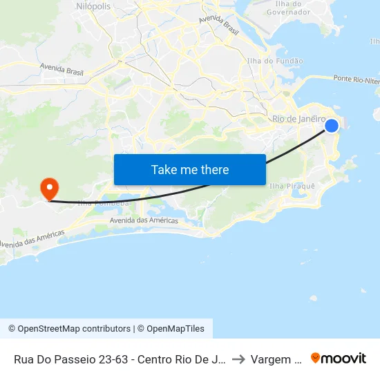 Rua Do Passeio 23-63 - Centro Rio De Janeiro - Rj 20021-280 Brasil to Vargem Pequena map