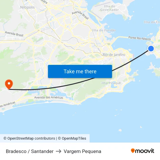 Bradesco / Santander to Vargem Pequena map