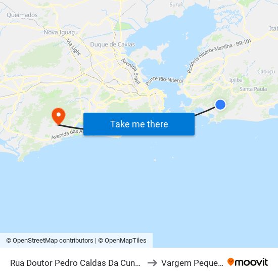 Rua Doutor Pedro Caldas Da Cunha 7 to Vargem Pequena map