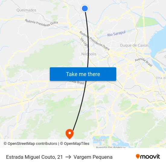Estrada Miguel Couto, 21 to Vargem Pequena map