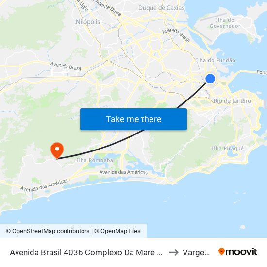 Avenida Brasil 4036 Complexo Da Maré Rio De Janeiro - Rio De Janeiro 21040 Brasil to Vargem Pequena map