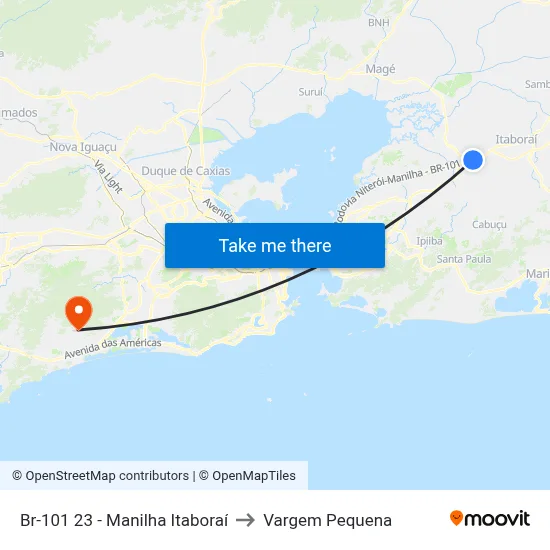 Br-101 23 - Manilha Itaboraí to Vargem Pequena map