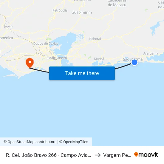 R. Cel. João Bravo 266 - Campo Aviacao Saquarema to Vargem Pequena map