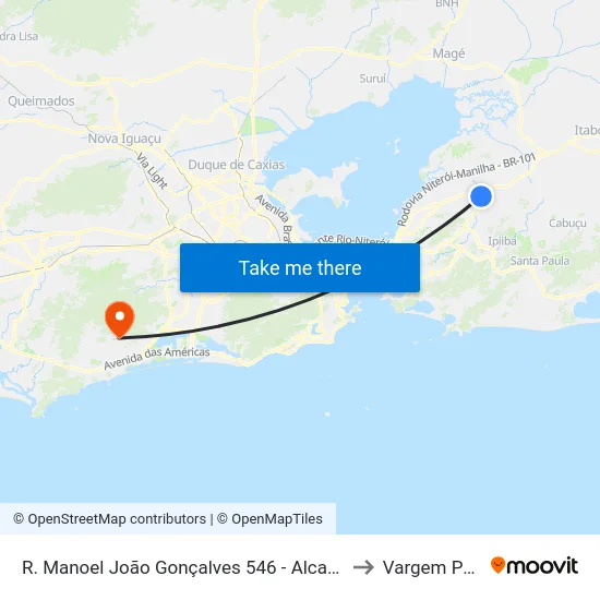 R. Manoel João Gonçalves 546 - Alcantara São Gonçalo to Vargem Pequena map