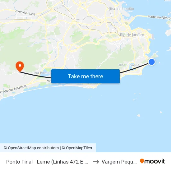 Ponto Final - Leme (Linhas 472 E Se232) to Vargem Pequena map