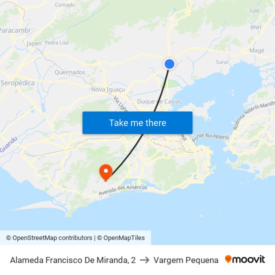Alameda Francisco De Miranda, 2 to Vargem Pequena map