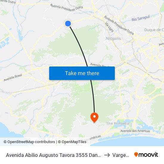 Avenida Abilio Augusto Tavora 3555 Danon Nova Iguaçu - Rio De Janeiro 26270 Brasil to Vargem Pequena map