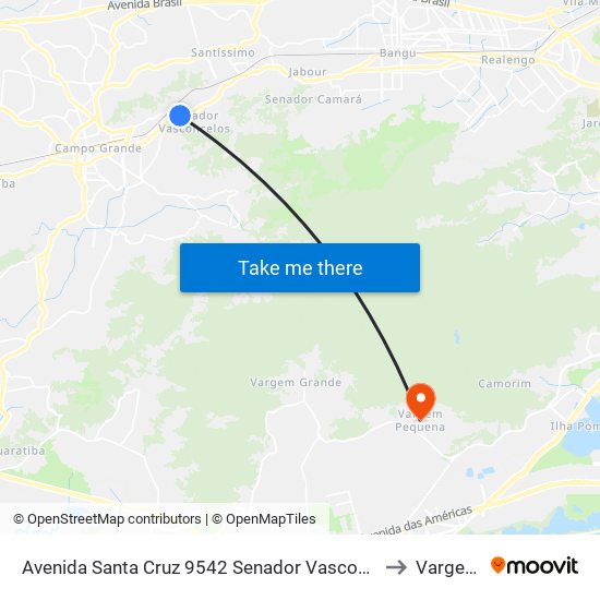 Avenida Santa Cruz 9542 Senador Vasconcelos Rio De Janeiro - Rio De Janeiro 23013 Brasil to Vargem Pequena map