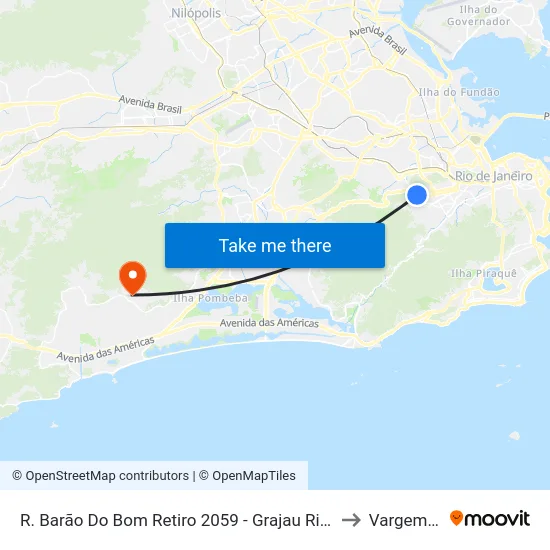 R. Barão Do Bom Retiro 2059 - Grajau Rio De Janeiro - Rj 20715-005 Brasil to Vargem Pequena map