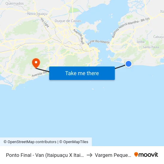 Ponto Final - Van (Itaipuaçu X Itaipu) to Vargem Pequena map