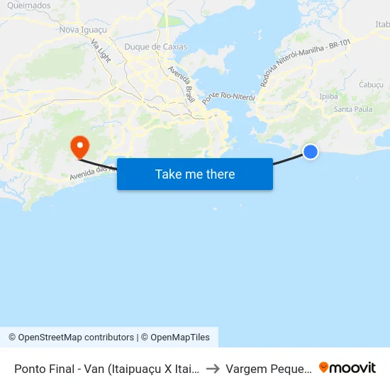 Ponto Final - Van (Itaipuaçu X Itaipu) to Vargem Pequena map