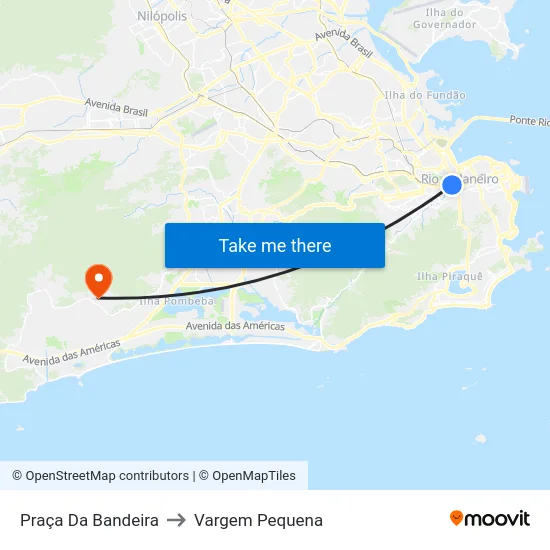 Praça Da Bandeira to Vargem Pequena map