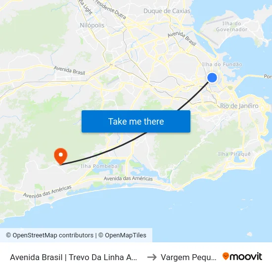 Avenida Brasil | Trevo Da Linha Amarela to Vargem Pequena map