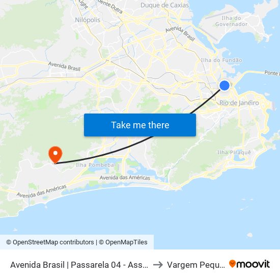 Avenida Brasil | Passarela 04 - Assaí Caju to Vargem Pequena map