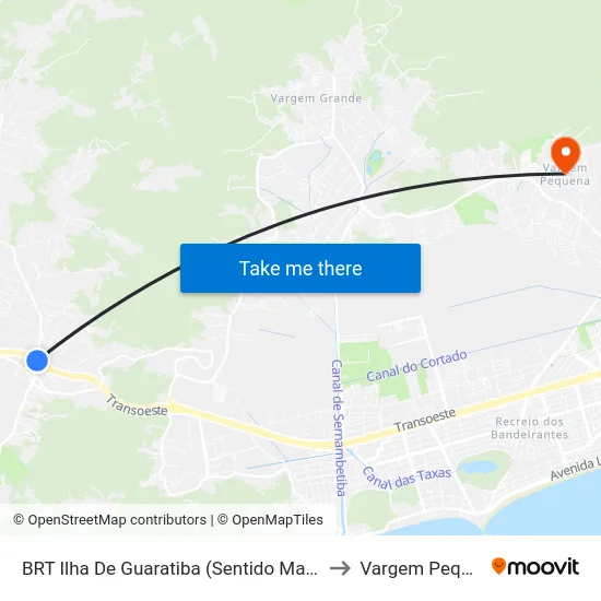 BRT Ilha De Guaratiba (Sentido Mato Alto) to Vargem Pequena map