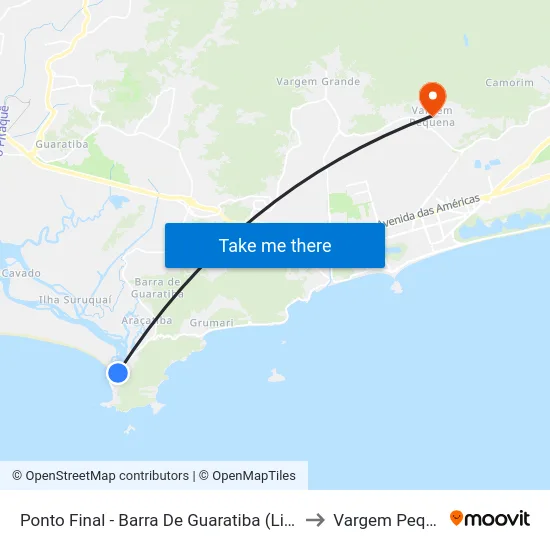 Ponto Final - Barra De Guaratiba (Linha 899) to Vargem Pequena map