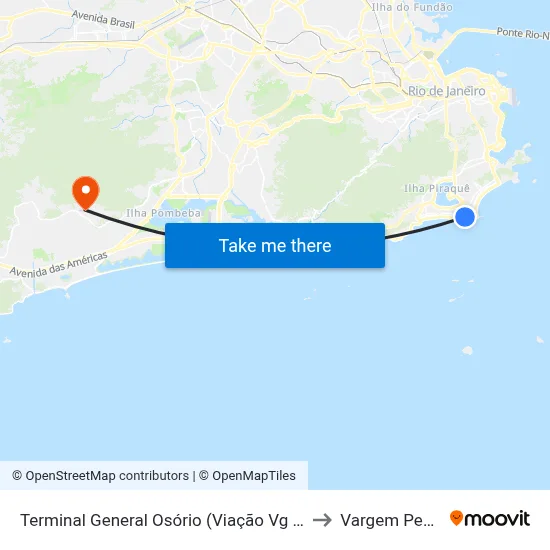 Terminal General Osório (Viação Vg - 485 E 486) to Vargem Pequena map