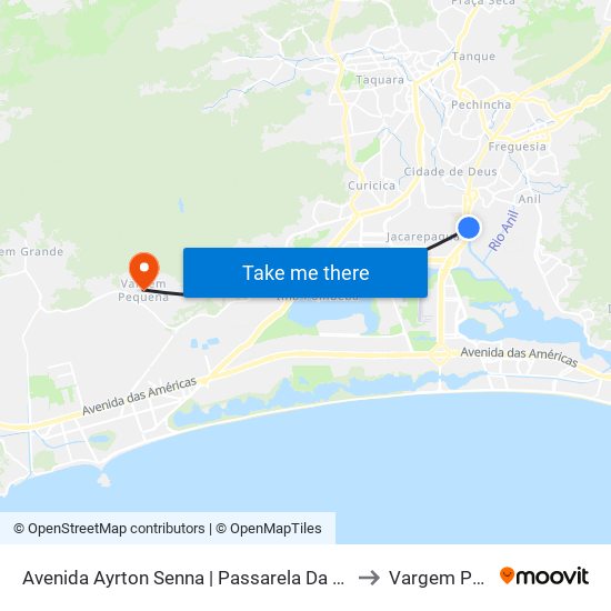 Avenida Ayrton Senna | Passarela Da Gardênia | Uptown to Vargem Pequena map