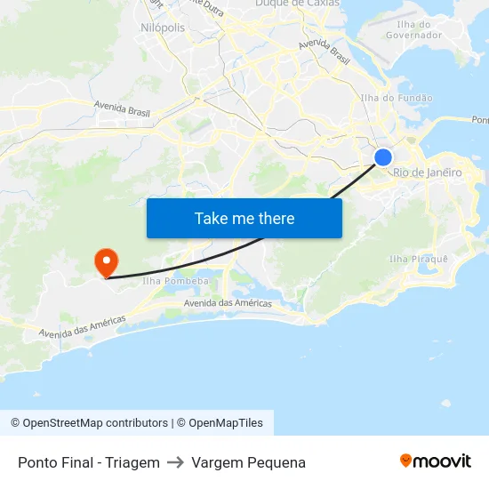 Ponto Final - Triagem to Vargem Pequena map