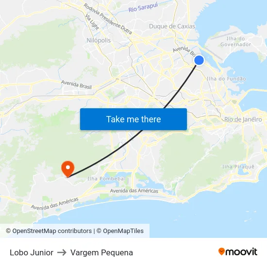 Lobo Junior to Vargem Pequena map