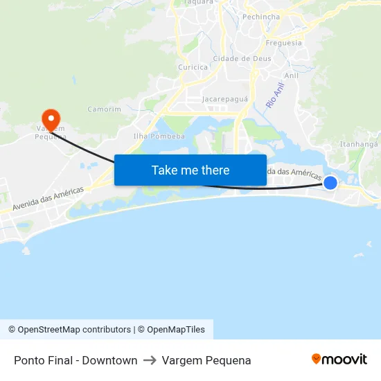 Ponto Final - Downtown to Vargem Pequena map