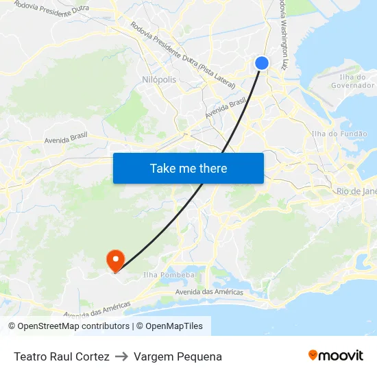 Teatro Raul Cortez to Vargem Pequena map