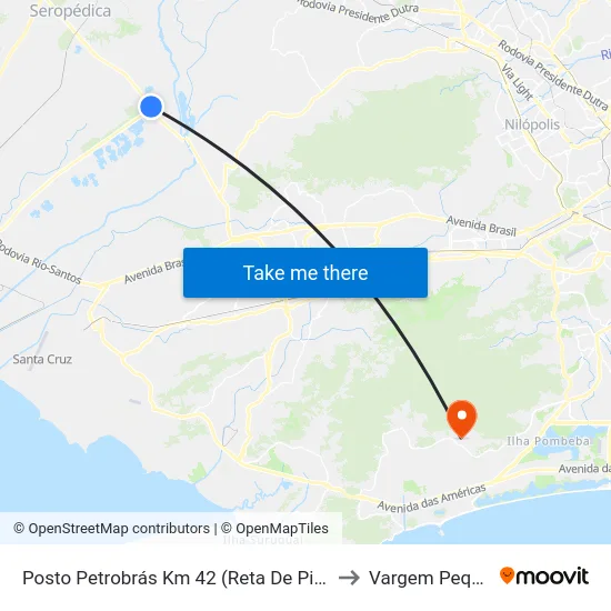 Posto Petrobrás Km 42 (Reta De Piranema) to Vargem Pequena map