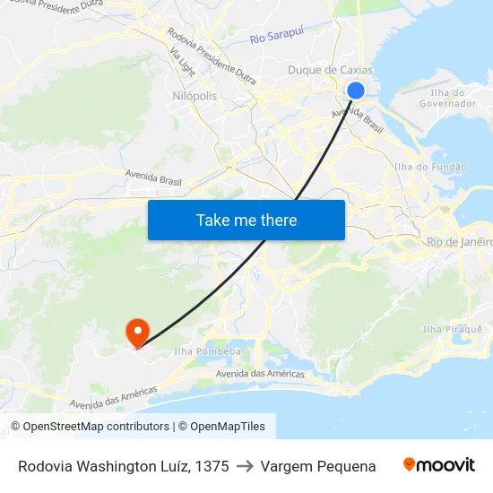 Rodovia Washington Luíz, 1375 to Vargem Pequena map