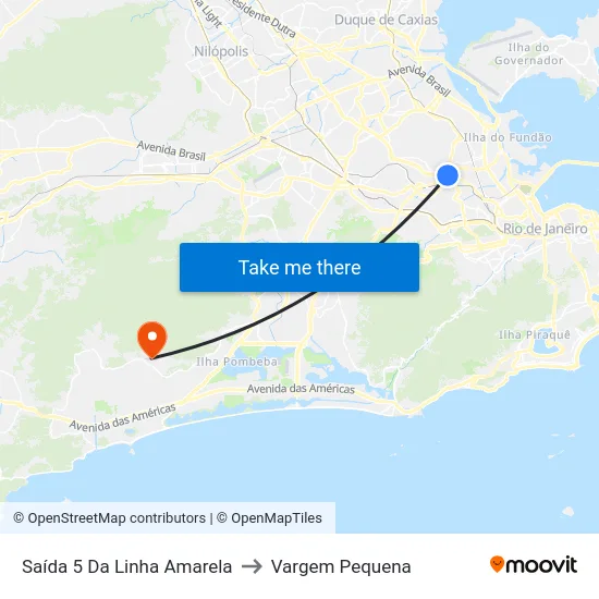 Saída 5 Da Linha Amarela to Vargem Pequena map