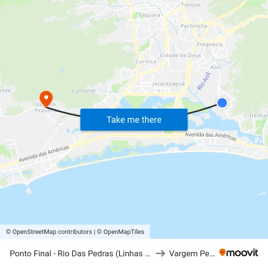 Ponto Final  - Rio Das Pedras (Linhas Sp343 E Sp766) to Vargem Pequena map