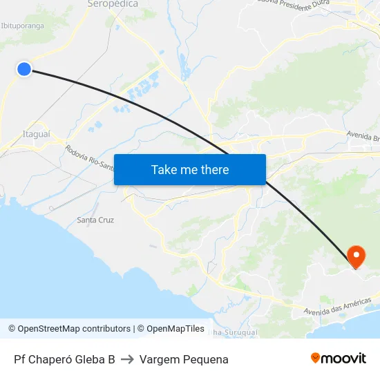 Pf Chaperó Gleba B to Vargem Pequena map